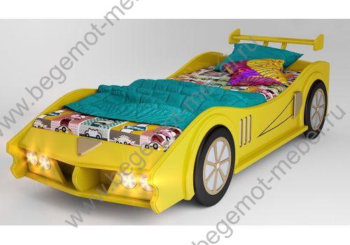 Кровать в форме машины Макларен желтая