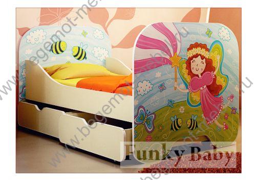 кровать для детской комнаты с ящиками для белья