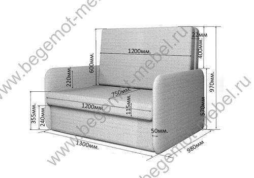 Раскладной диван Бланес 2 - размеры и схема 