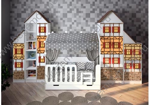 Детская комната Волшебный городок + кровать Домик Сказка 
