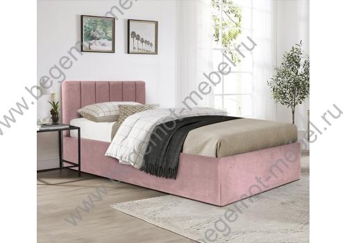 Кровать с мягким изголовьем Соренто в пудровом цвете