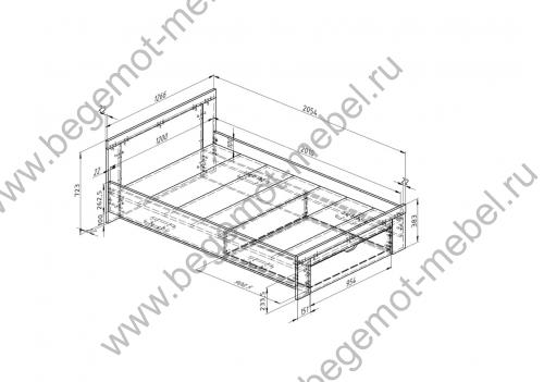Кровать Дельта Next схема с размерами