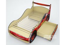 детская кровать-машина Молния Фанки с ортопедической решеткой 