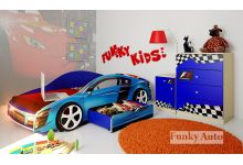 Комната детская Фанки - кровать машина Ауди синяя сп.место 190х80 см