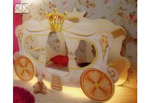 Кровать Золушка с подсветкой для детских комнат. Цвет - кремовый 
