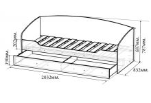 Кровать низкая Фанки Тревал с ящиком для белья - схема