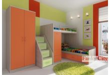 комната с модулями фанки Сити в детскую комнату для детей, кровать в детскую комнату для детей, итальянские технологии стиль. 
