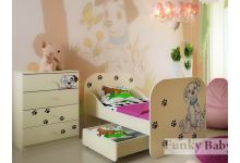 Детская кровать с ящиком и комодом серия Далматинец