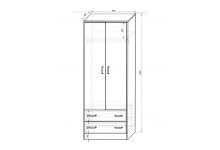 двухдверный шкаф серии Фанки Кидз Домик - размеры и схема 