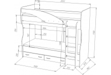 Схема с размерами кровати для двоих детей Фанки Соло-4
