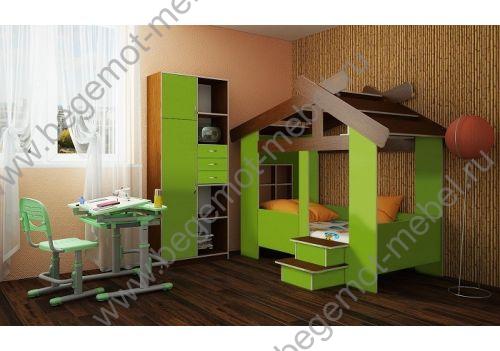 оранжевый домик для детей + мебель серии фанки кидз