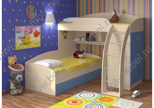 Детская двухъярусная кровать Соня - мебель для двоих детей 