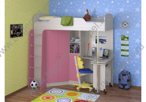 Кровать чердак Теремок-1 - детская мебель. Выбираем цвет!