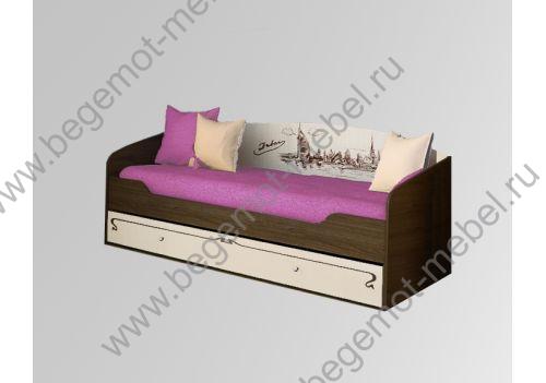 подушки для кровати + покрывало цвет сиреневый