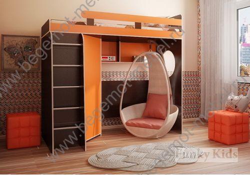 Кровать чердак Фанки Кидз-3 венге оранж