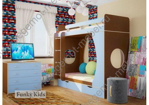 Детская двухъярусная кровать Фанки Кидз 2 для двоих детей