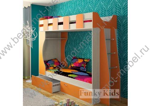 Двухъярусная кровать Фанки Кидз 5 для девочек