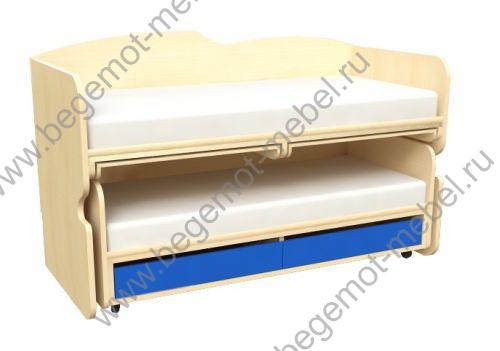 Кровать-чердак КЧС 1-92 с выдвижными столами + выкатная нижняя кровать КМ 1-93 