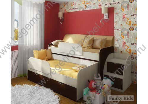 Двухъярусная кровать Фанки Кидз 8 и подушки 
