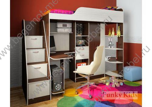 купить недорогую детскую кровать-чердак Фанки Кидз 15 со склада в Москве