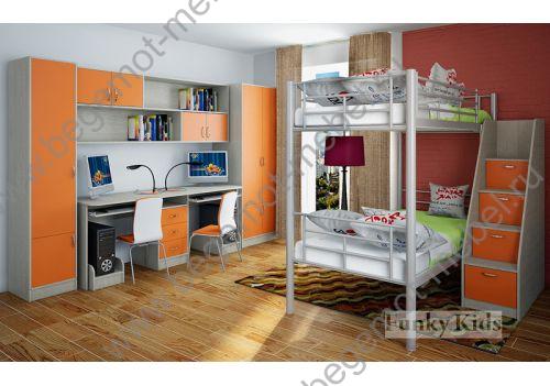Детская комната Фанки Кидз + кровать двухъярусная Фанки Лофт 1