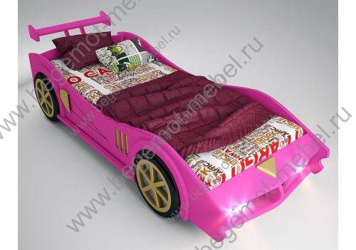 Кровать в виде машины Макларен - цвет розовый