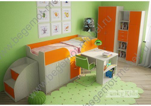 купить недорогую детскую кровать-чердак Фанки Кидз 10 со склада в Москве