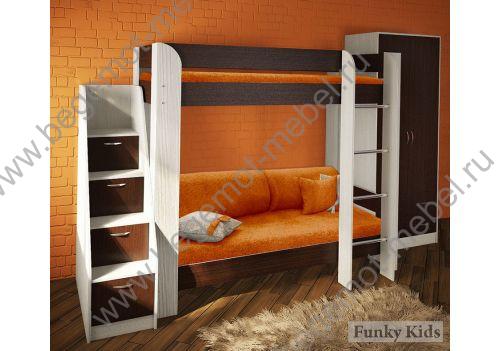 двухъярусная кровать Фанки Кидз 20 с подушками