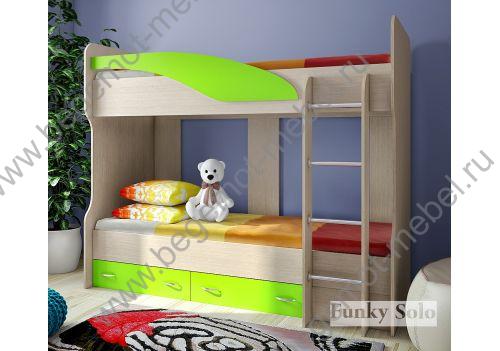 Двухъярусная детская кровать дешево Фанки Соло 4