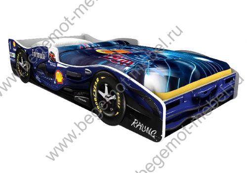 кровать машина Формула 3-д синяя без объемных колес