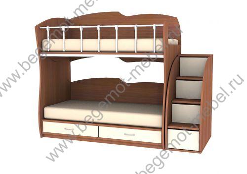 Двухъярусная кровать КД 1-5 (лестница приобретаетается отдельно)