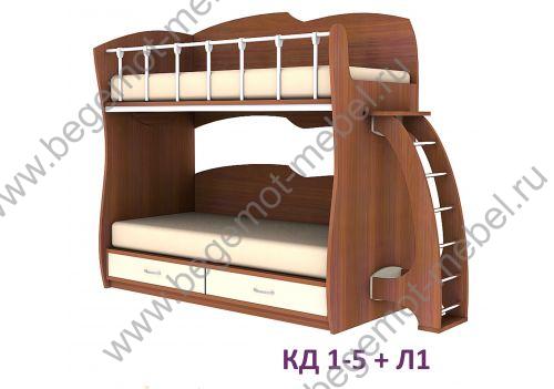 Двухъярусная кровать КД 1-5 (цена без учета лестницы) 