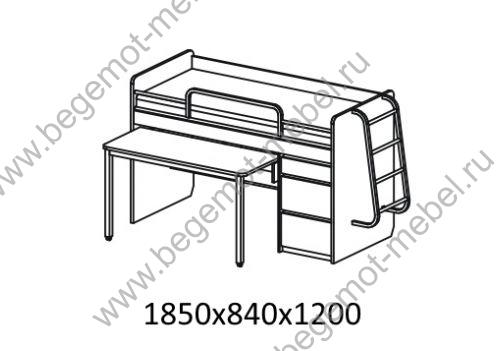 низкая кровать чердак с лесницой и ящиками выдвижной стол