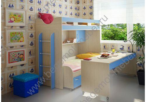 Детская кровать чердак Фанки Кидз 22 с модулями