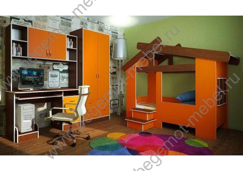 оранжевый домик для детей + мебель серии фанки кидз