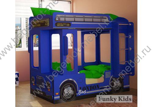Детская кровать для двоих детей Автобус Лондон 