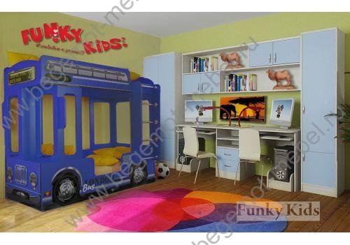 Кровать Автобус Лондон + детская мебель Фанки Кидз