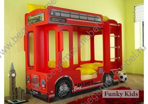Детская кровать для двоих детей Автобус Лондон
