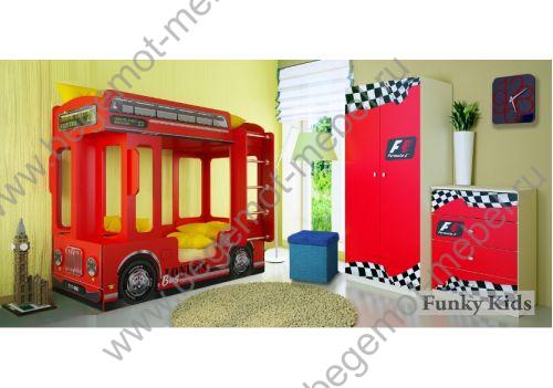 Автобус Лондон для двоих детей и мебель Фанки Авто