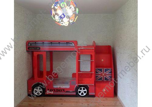 Детская кровать в виде автобуса лондон