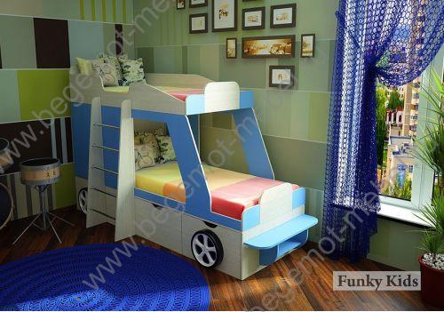 Детская кровать машина Джип для двоих детей