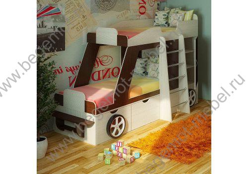 кровать чердак для детей из серии Фанкеи Кидз Фанки Джип двухъярусный унивесральный модуль 