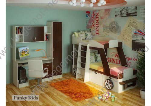 готовая комната для двоих детей с двухъярусной кроватью Джип 