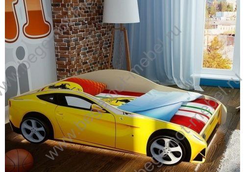 Детская кровать машина Фанки Феррари и 2 декоративных колеса