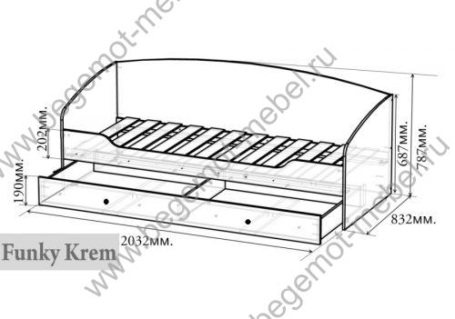 Схема кровати с размерами ФКР-01