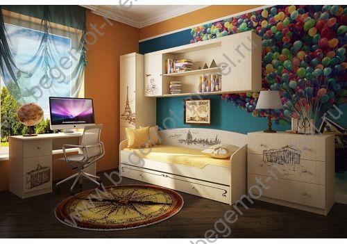комната Тревел - мебель в расцветке дуб кремона / дуб кремона