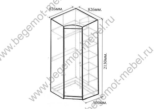 Схема углового шкафа Фанки тревел  ФТР  11