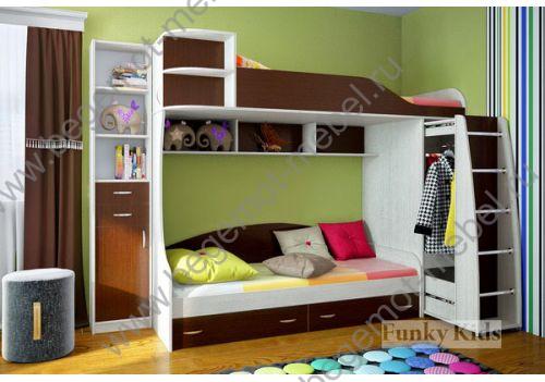 Мебель для детских комнат - двухъярусная кровать Фанки Кидз 12
