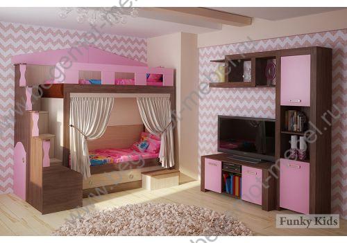 готовая комната Фанки Хоум для девочки в розовом цвете 