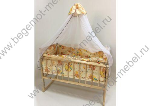кроватка в детскую комнату фанки литл для новорожденных с качалкой + автостенка